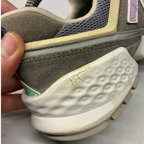 New Balance Women's 9 574 Sport Fresh Foam Grey Purple Teal Sneakers Running - Picture 13 of 16